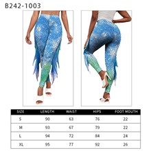 Womens Mermaid Leggings with Fins, 5D Realistic Printing High Waist Workout Pants