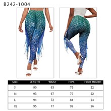 Womens Mermaid Leggings with Fins, 6D Realistic Printing High Waist Workout Pants