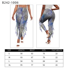 Womens Mermaid Leggings with Fins, 8D Realistic Printing High Waist Workout Pants