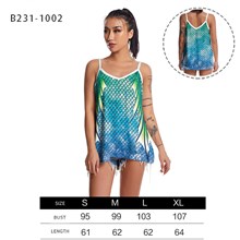 Mermaid Womens Sparkle Shimmer Camisole Vest Tank Tops
