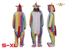 Unisex Adult Unicorn Colours Kigurumi Onesie Cosplay Animal Jumpsuit Costume