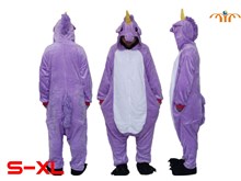Unisex Adult Unicorn Purple Kigurumi Onesie Cosplay Animal Jumpsuit Costume