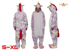 Unisex Adult Unicorn Colorful Kigurumi Onesie Cosplay Animal Jumpsuit Costume