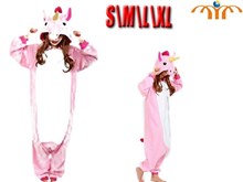 Cartoon Pink Unicorn Kigurumi Onesie Cosplay Animal Jumpsuit Costume