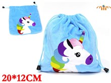 Anime Unicorn Plush Drawstring Bag