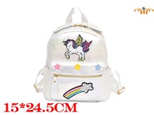 Anime Unicorn Laser PU Leather Backpack Bag