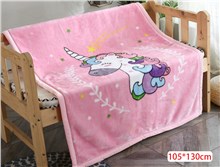 Unicorn Cartoon Coral Velvet Fuzzy Blanket for Bedroom Bed Couch Chair Living Room Air Conditioning Cool Blanket