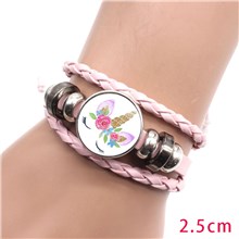 Unicorn Pink Braided Leather Bracelets