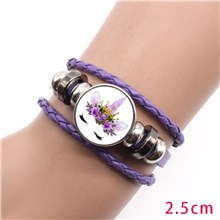 Unicorn Purple Braided Leather Bracelets