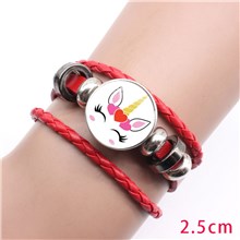 Unicorn Red Braided Leather Bracelets