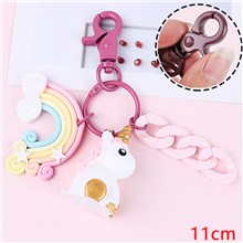 Cute Unicorn Rainbow PVC Keychain Key Ring