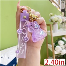Cute Acrylic Unicorn Keychain Keyring With Wrist Lanyard Keychain Wristlet