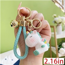 Cute Resin Unicorn Keychain Keyring With Wrist Lanyard Keychain Wristlet