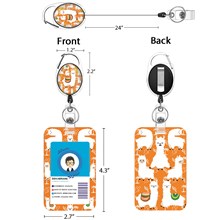 Funny Alpaca Llama Card Holder Case Cute Holder Retractable Badge Reel Clip Set