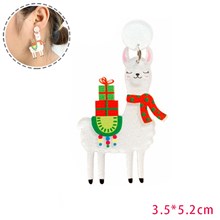 Funny Alpaca Llama Acrylic Earrings Christmas Gifts