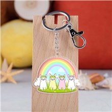 Cute Alpaca Acrylic Keychain