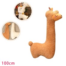 Soft Brown Alpaca Llama Lamb Toy Stuffed Animal Cushion Plush Doll 