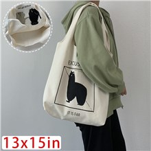 Cartoon Alpaca Llama Canvas Shopping Bag Tote Bag Shoulder Bag