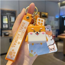 Cute Cartoon Shiba Inu Dog PVC Alloy Keychain Keyring