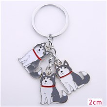 Shiba Inu Pet Dog ID Tag Keychain Cute Portable Metal Keying Key Decor Car Keyring 