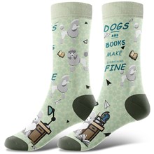 Novelty Poodle Books Socks Funny Pet Dog Socks
