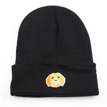 Golden Retriever Black Knit Hat 