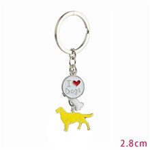 Golden Retriever Pet Dog ID Tag Keychain Cute Portable Metal Keying Key Decor Car Keyring 