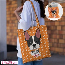 French Bulldog Canvas Shoulder Bag Shopping Bag