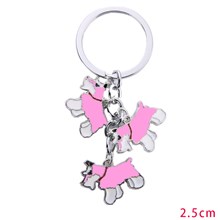 Schnauzer Pink Pet Dog ID Tag Keychain Cute Portable Metal Keying Key Decor Car Keyring 