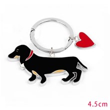 Dachshund Black Pet Dog ID Tag Keychain Cute Portable Metal Keying Key Decor Car Keyring 