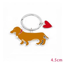 Dachshund Pet Dog ID Tag Keychain Cute Portable Metal Keying Key Decor Car Keyring 