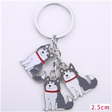 Siberian Husky Pet Dog ID Tag Keychain Cute Portable Metal Keying Key Decor Car Keyring 