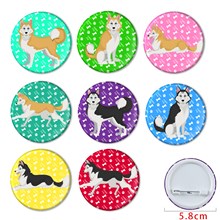 Siberian Husky Buttons Pins Badges Set