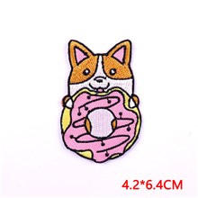 Funny Cute Corgi Dog Doughnut Embroidered Badge Patch