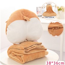 Corgi Butt Cartoon Blanket Pillow Soft Warm Air Conditioning Blanket Bed Sofa Office