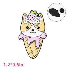 Ice Cream Corgi Enamel Brooch Pin for Jackets Backpacks Cloths Funny Animals Badge Pin for Women/Men