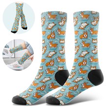 Cute Funny Novelty Corgi Socks Women Men Cotton Animals Socks