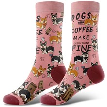 Novelty Corgi Coffee Socks Funny Pet Dog Socks