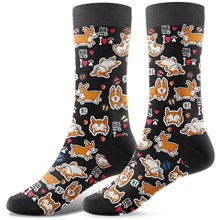 Novelty Corgi Black Socks Funny Pet Dogs Socks