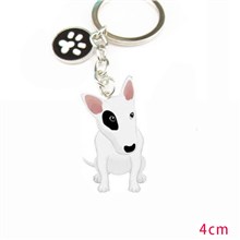 Bull Terrier Pet Dog ID Tag Keychain Cute Portable Metal Keying Key Decor Car Keyring 