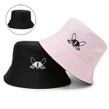 Cute Boston Terrier Black Pink Bucket Hat Beach Fisherman Hats Travel Fisherman Cap for Women Men