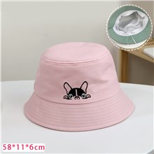 Cute Boston Terrier Pink Bucket Hat Beach Fisherman Hats Travel Fisherman Cap for Women Men