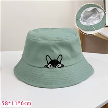 Cute Boston Terrier Green Bucket Hat Beach Fisherman Hats Travel Fisherman Cap for Women Men
