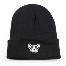 Boston Terrier Black Knit Hat 