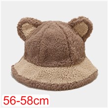 Cute Plush Bear Ear Bucket Hat Fisherman Hat