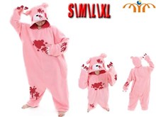 Cartoon Pink Bear Kigurumi Onesie Cosplay Animal Jumpsuit Costume