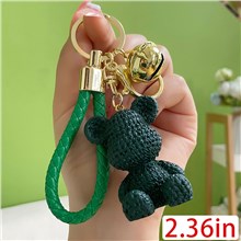 Cute Resin Bear Keychain Keyring With Wrist Lanyard Bag Car Keys Accessorie Keychain Wristlet