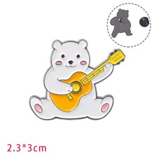 Music Polar Bear Enamel Brooch Pin Badge 