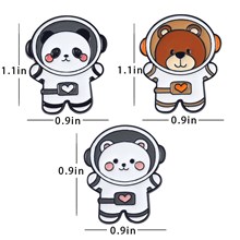 Cute Space Bear Panda Cartoon Enamel Brooch Pins Badge