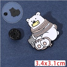 Polar Bear Enamel Pin Funny Brooch Badge